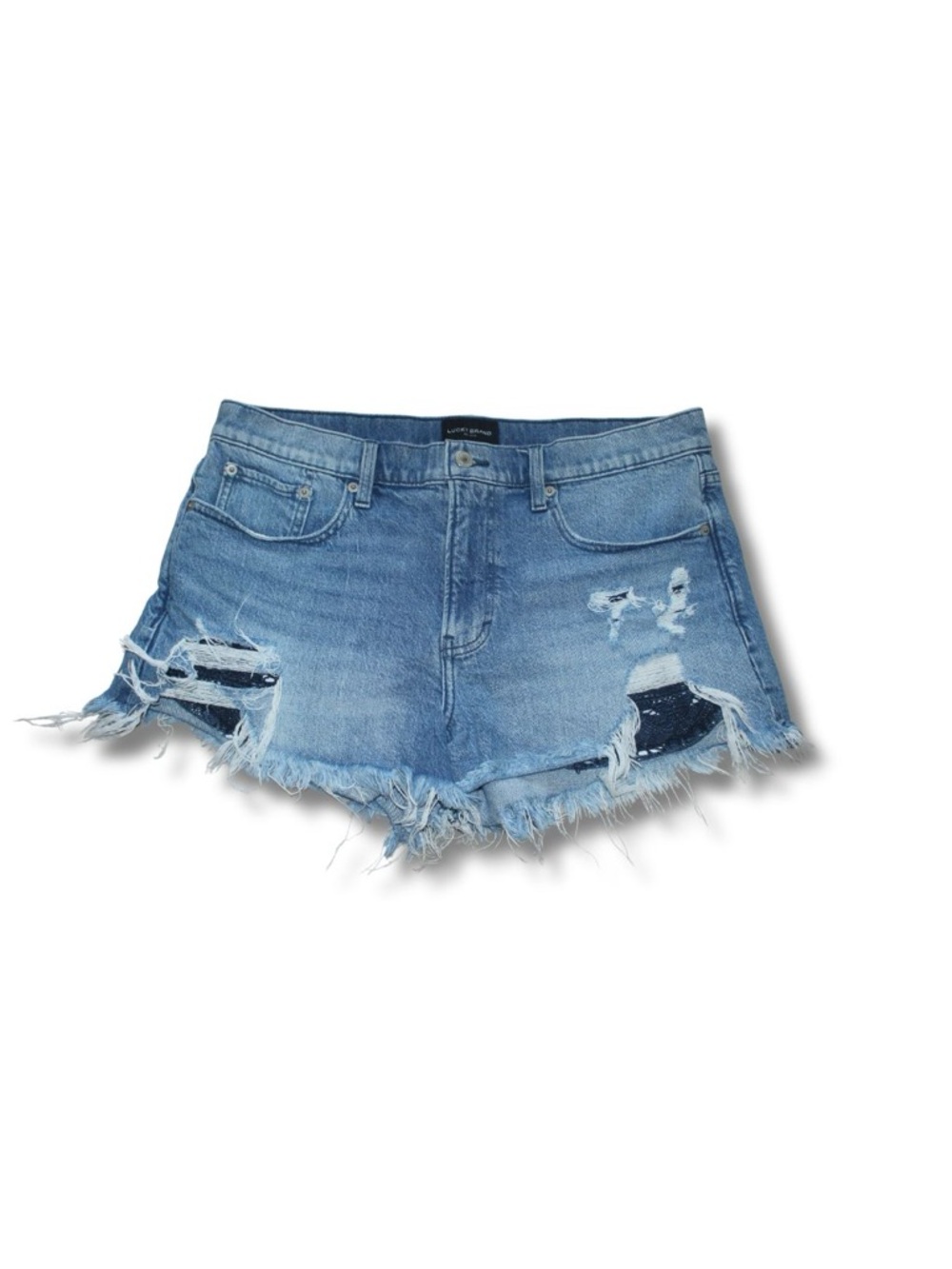 Lucky Brand Light Blue Distressed Denim Shorts Size 12/31